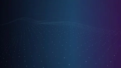 A glowing particle wave grid flows in a seamless loop Stock Footage 340957014