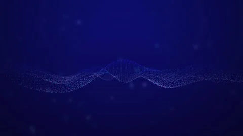 Glowing particle wave grid ripples in a fluid undulating motion Stock Footage 340877277