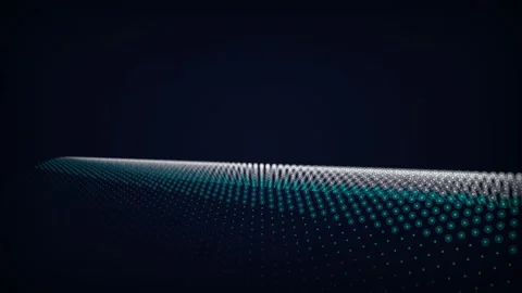 Glowing particle wave grid seamless loop motion background Stock Footage 345289225
