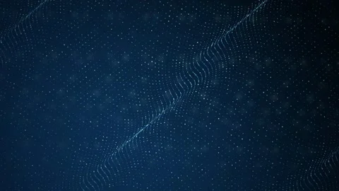 Glowing particle wave lines flow in a seamless loop Stock Footage 340957339