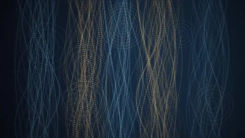 Glowing particle wave lines sway in a seamless loop Stock Footage 341665798