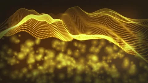 Glowing particle wave undulates in a seamless loop Stock Footage 341274768