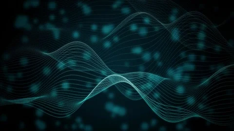 Glowing particle waves flow in a seamless loop Stock Footage 341665835