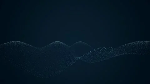 Glowing particle waves undulating in a slow fluid motion Stock Footage 340877292