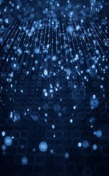 Glowing particles, abstract stardust background, 3d rendering. Stock Illustration