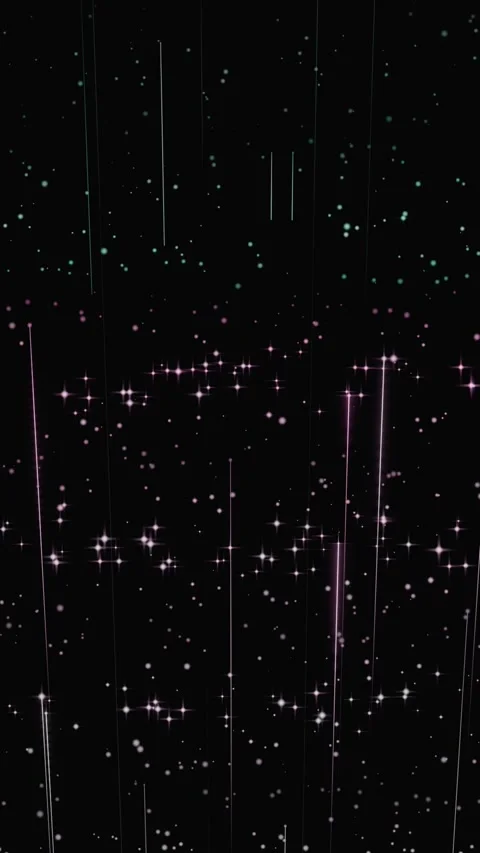 Glowing particles and vertical light streaks on dark background Stock Footage 346662349