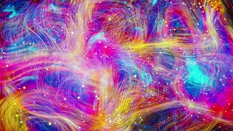 Glowing particles are forming a different images Stock Footage 249054588