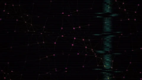 Glowing particles on black background. Video stock 334717370