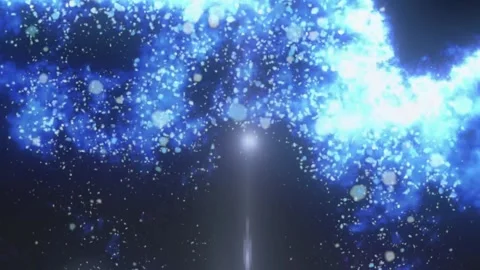 Glowing particles burst in space with vibrant purple Stock Footage 337314003
