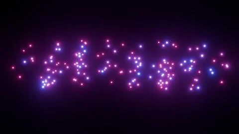Glowing particles on dark black background, digital technology and data flow Stock Illustration