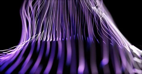 Glowing particles dynamic liquid flow . Illustrazione stock