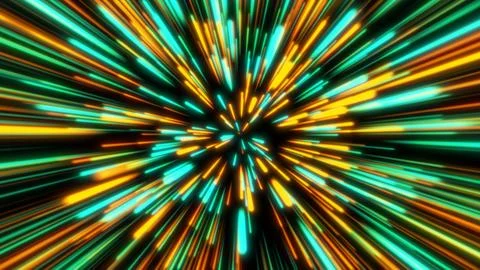 Glowing particles explosion glow flash teal orange image 8K illustration Stock Illustration