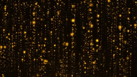 Glowing Particles Falling Gold Light Wall Background Loop Stock Footage 320493010