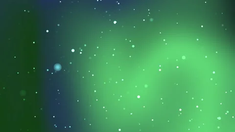 Glowing particles float across a dark green gradient background. Stock Footage 300073375