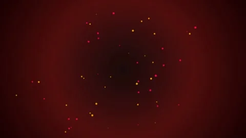 Glowing particles float across a dark red background Stock Footage 345617654