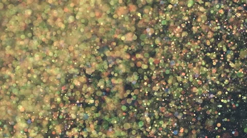 The glowing particles floating on the black background. slow motion Stock Footage 160066879