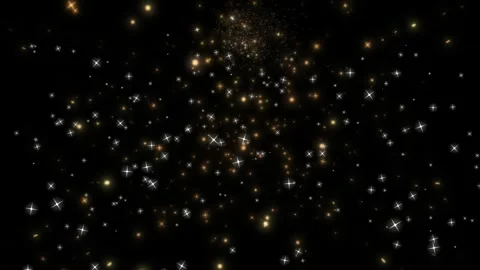 Glowing particles floating in black space Video stock 337087043