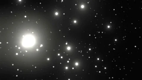 Glowing particles fly up in darkness. Stock Footage 79026990