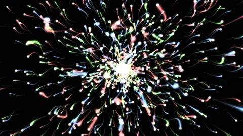 The glowing particles flying in black space towards to viewer. 3d render Stock Footage 160370090