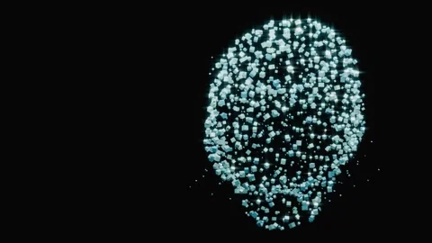 Glowing particles form abstract glasses Stock Footage 346662523