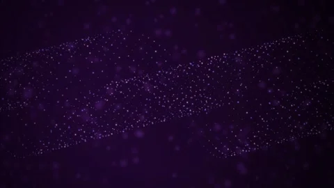 Glowing particles form two undulating bands moving diagonally across the fra Stock Footage 340831314