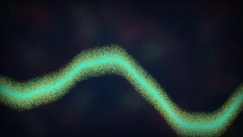 Glowing particles form a vibrating sine wave in a seamless loop Vídeos de archivo 342861999