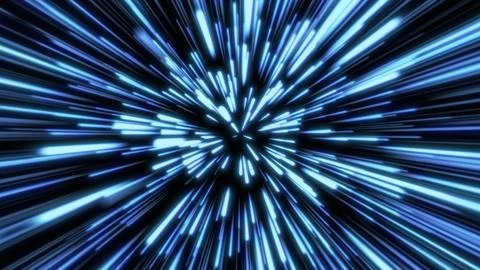Glowing particles intro opener explosion glow flash blue white image 8K ill.. Stock Illustration