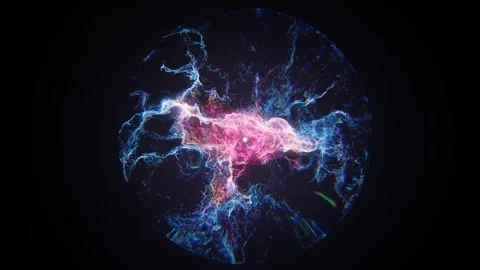 Glowing Particles Is Spreading And Vibrating In Magic Sphere Stock Footage 261660029
