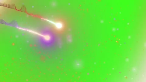 Glowing particles trailing across vivid green background motion graphics visual Stock Footage 345215512