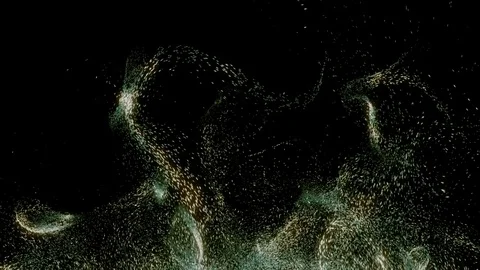 Glowing particles with trails climb the screen and fill the frame. Stock Footage 81259718