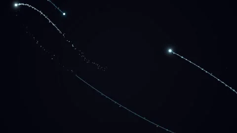 Glowing particles trails on dark background illustration 스톡 동영상 331644358