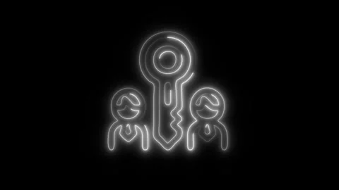 Glowing Partner Icon in HD Video Neon Animation Stock Footage 304555126