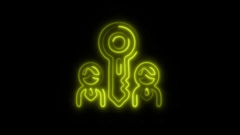 Glowing Partner Icon in HD Video Neon Animation 스톡 동영상 304555131