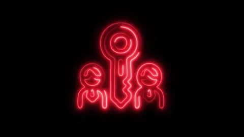 Glowing Partner Icon in HD Video Neon Animation 库存影片 304555133