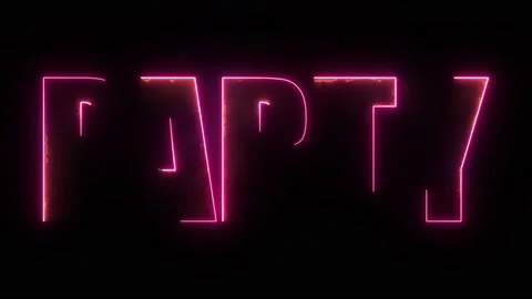 Glowing party text emerging with burning lights Stock Footage 147204441