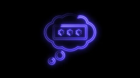 Glowing password protected cloud security concept illustration on black Stock Footage 322966970