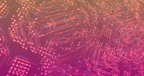 Glowing pathways and nodes on circuit board, technology animation Stock Footage 304410969
