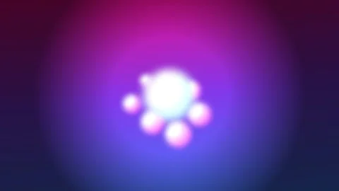 A glowing paw print icon centered against a soft vibrant purple background Stock-Footage 335117506