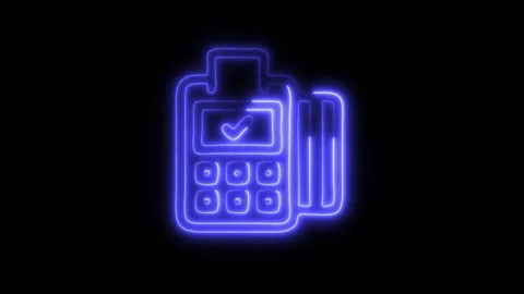 Glowing Payment Machine Icon in HD Video Neon Animation 库存影片 304555359