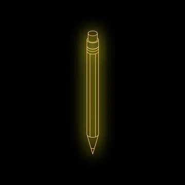 Glowing pencil writing on dark background symbolizing ideas and creativity Stock Illustration