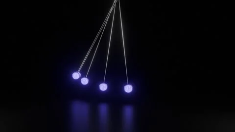 Glowing Pendulum Wave Motion Physics Animation on Dark Background. Loopable. 4K Stock Footage 317183528