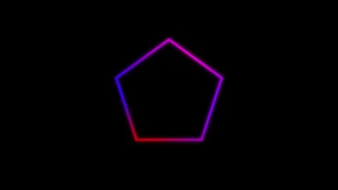 Glowing Pentagonal Neon Shape Abstract Art Design Stock Footage 332526274