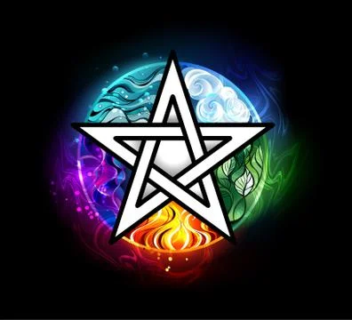 Glowing pentagram Illustrazione stock