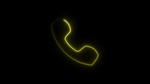 Glowing Phone Call Icon Animation Stock Footage 343049177