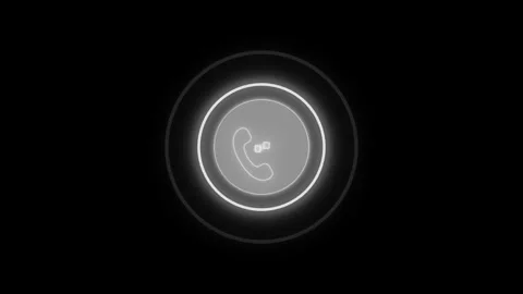 Glowing phone call icon button minimal neon style interface concept for con.. 스톡 동영상 335118771