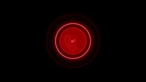 Glowing phone call icon button minimal neon style interface concept for con.. Stock Footage 335118776