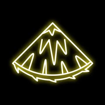 Glowing pineapple slice neon sign on black background Stock Illustration