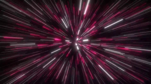 Glowing Pink and White Rays In Galaxy Animation. Time Teleport. Stock Footage 201631655