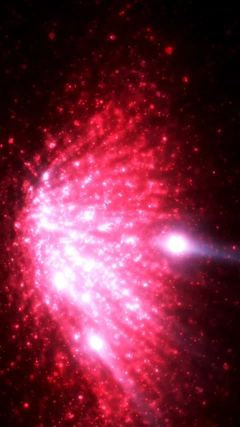 Glowing pink floating particles and sparkles on black background 库存影片 347455248