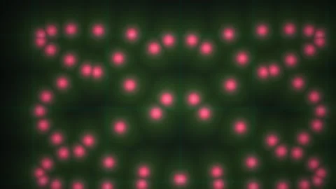 Glowing pink lights arranged in a continuous loop pattern on dark background. Stock Footage 334528641